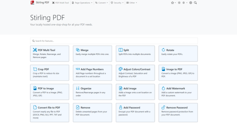 Stirling PDF - 强大的本地 PDF 管理工具